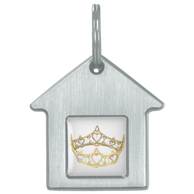 Queen Of Hearts Crown Pet Tag (Front)