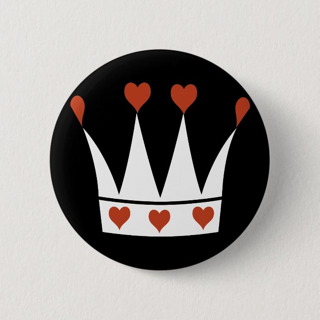 Queen of Hearts Crown Pinback Button (Front)