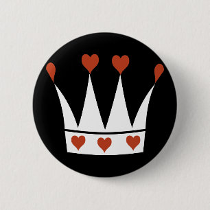 Queen of Hearts Crown Pinback Button