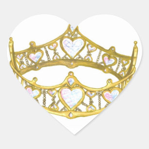 Queen of Hearts crown sheet of 20 heart stickers