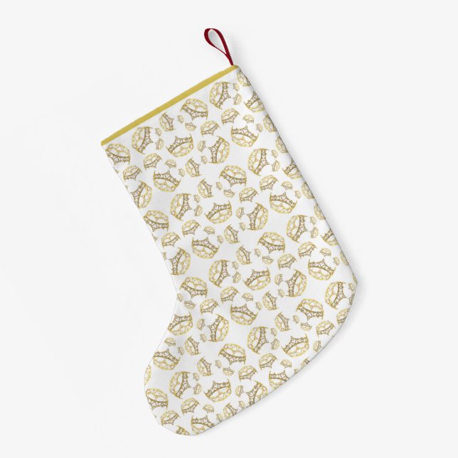 Queen of Hearts crown tiara Christmas stocking (Back (Hanging))