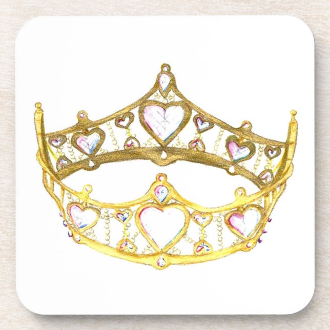 Queen of Hearts crown tiara coasters (Front)