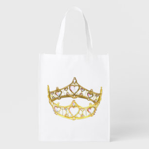 Queen of Hearts crown tiara reusable bag