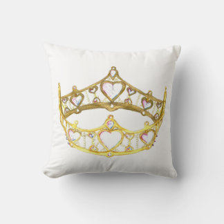 Queen of Hearts crown tiara throw pillow