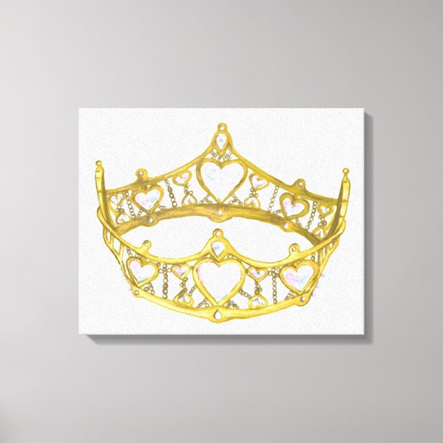 Queen of Hearts crown wrapped canvas 14x11" Print (Front)