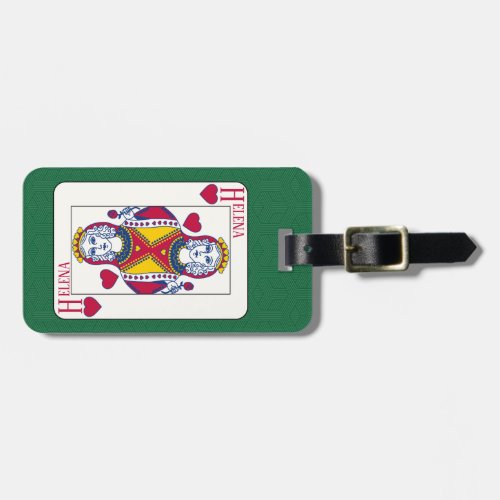 Queen of Hearts Custom Name Playing Card Luggage Tag
