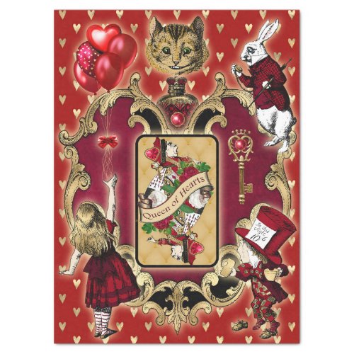 Queen of Hearts decoupage Tissue Paper