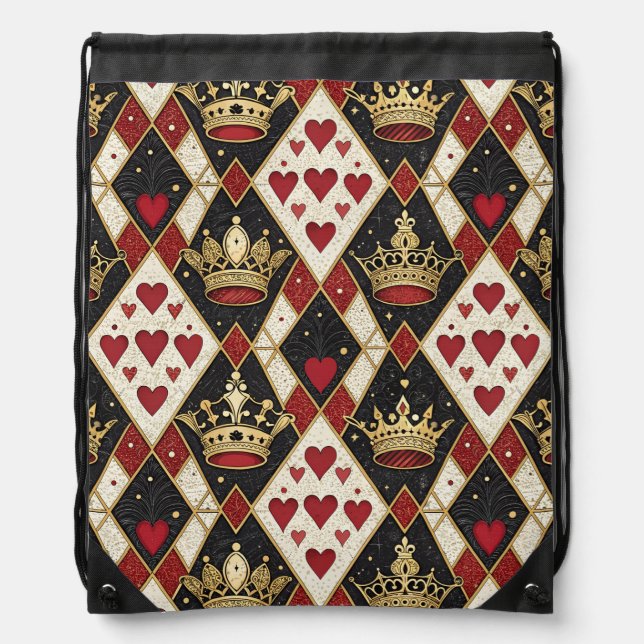 Queen of Hearts Drawstring Bag (Front)