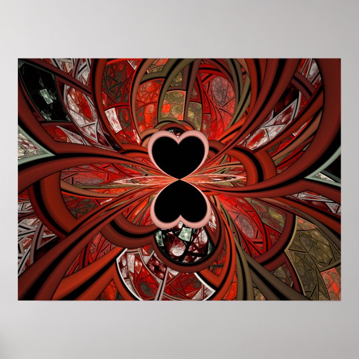 Queen Of Hearts Fractal Poster