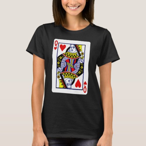 Queen of Hearts from traditional playing cards T_Shirt