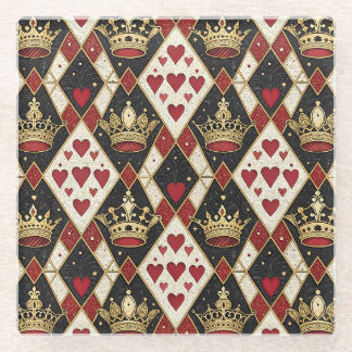 Queen of Hearts Glass Coaster