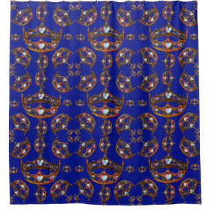 Queen of Hearts Gold Crown Tiara iris bath curtain