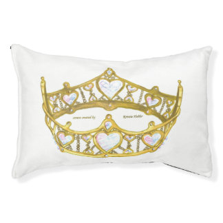 Queen of Hearts gold crown tiara small dog bed