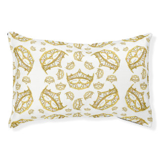 Queen of Hearts gold crown tiaras dog bed
