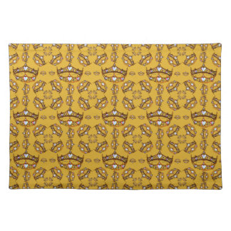 Queen of Hearts Gold Crown Tiaras gold Cloth Placemat