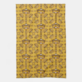 Queen of Hearts Gold Crown Tiaras gold Kitchen Towel