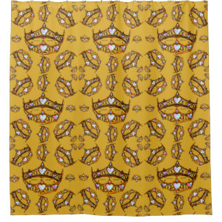 Queen of Hearts Gold Crown Tiaras gold Shower Curtain