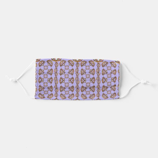 Queen of Hearts Gold Crown Tiaras periwinkle blue Adult Cloth Face Mask (Front, Folded)