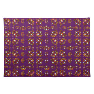 Queen of Hearts Gold Crown Tiaras royal purple Cloth Placemat
