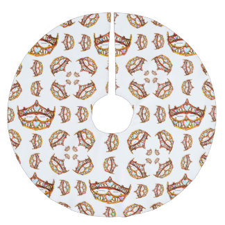 Queen of Hearts Gold Crown Tiaras white Brushed Polyester Tree Skirt