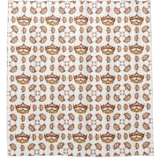 Queen of Hearts Gold Crown Tiaras white Shower Curtain