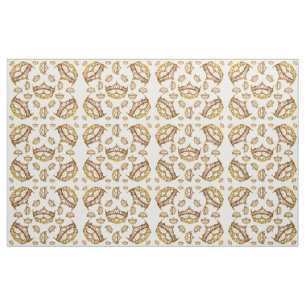 Queen of Hearts gold crowns and tiaras fabric
