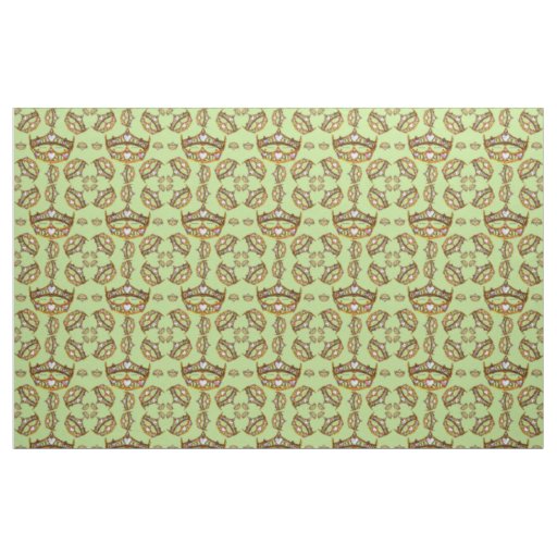 Queen of Hearts gold crowns and tiaras mint fabric