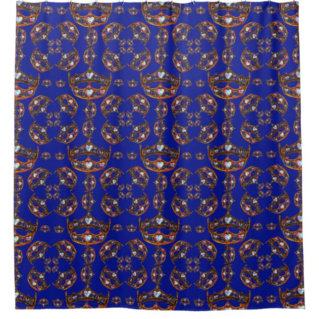 Queen of Hearts Gold Crowns iris shower curtain (Front)