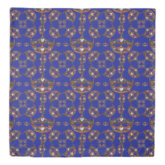 Queen of Hearts Gold Crowns Tiara iris duvet cover