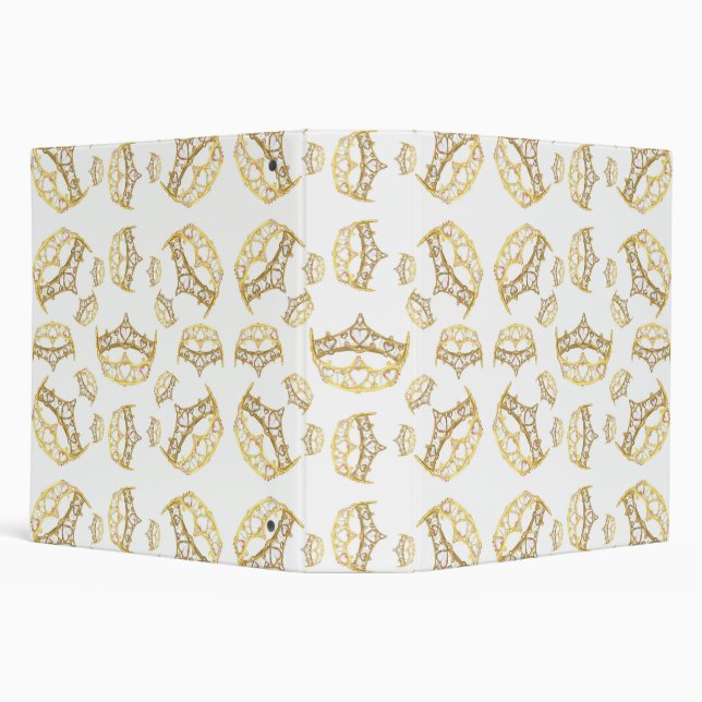 Queen of Hearts gold crowns tiaras binder (Background)