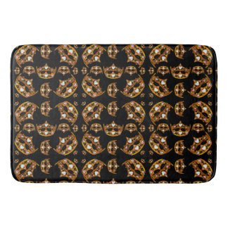 Queen of Hearts Gold Crowns Tiaras black bath mat