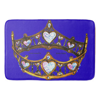 Queen of Hearts Gold Crowns Tiaras blue violet mat