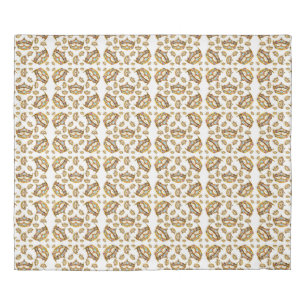 Queen of Hearts Gold Crowns Tiaras duvet cover