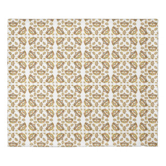 Queen of Hearts Gold Crowns Tiaras duvet cover