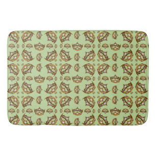 Queen of Hearts Gold Crowns Tiaras mint bath mat
