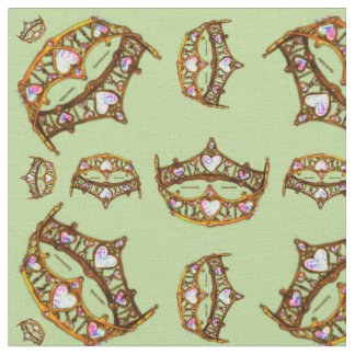 Queen of Hearts Gold Crowns Tiaras mint fabric