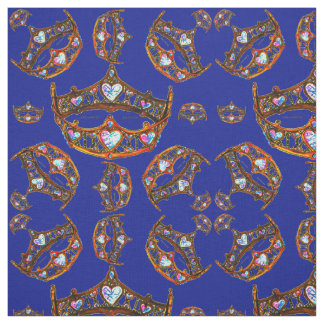 Queen of Hearts Gold Crowns Tiaras on iris fabric