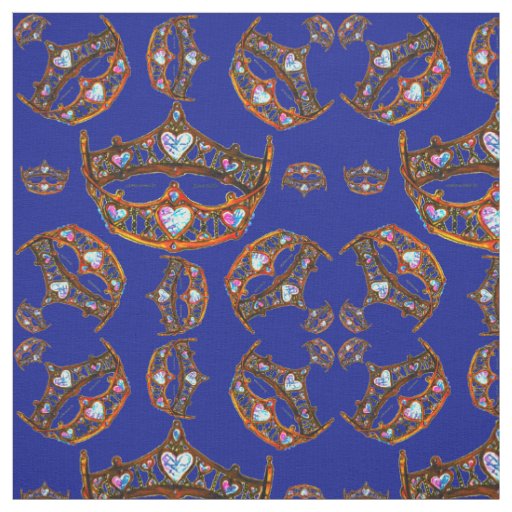 Queen of Hearts Gold Crowns Tiaras on iris fabric