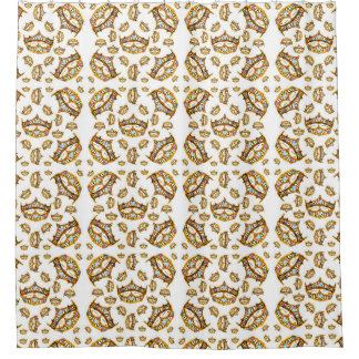 Queen of Hearts Gold Crowns Tiaras shower curtain