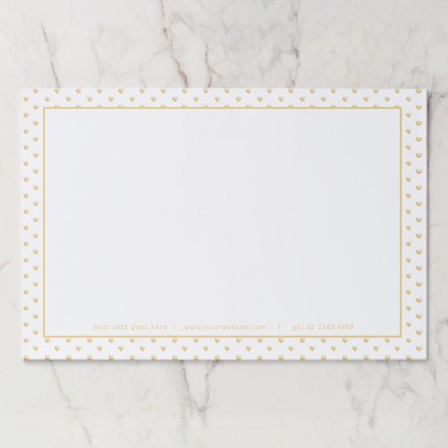 Queen of Hearts Gold Heart Pattern Paper Pad (Front)