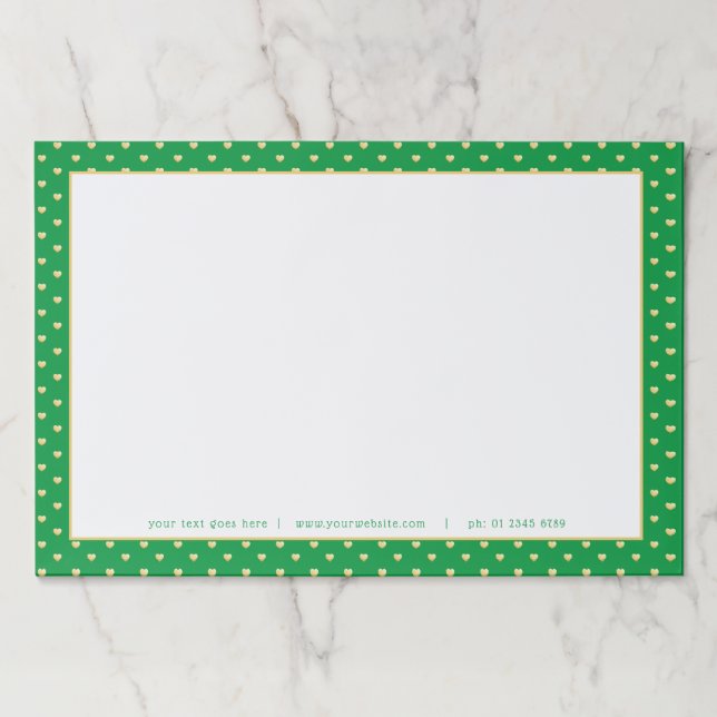 Queen of Hearts Gold Heart Pattern Paper Pad (Front)