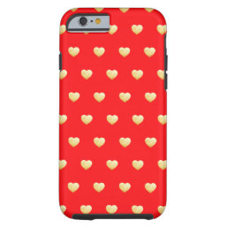 Queen of Hearts Gothic Red Gold Pattern Tough iPhone 6 Case