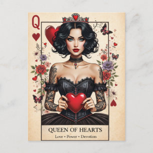Queen of Hearts Gothic Tarot Postcard