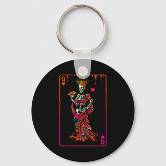 Queen Of Hearts Halloween Costume Valentines Card Keychain