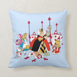 Queen of Hearts Holding Court Throw Pillow