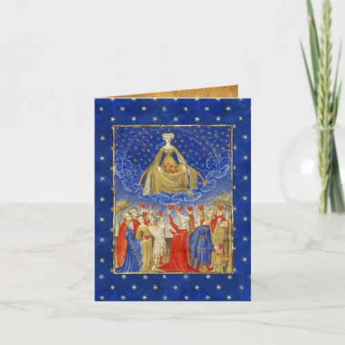 QUEEN OF HEARTS IN STARRY NIGHT  Valentines Day Holiday Card