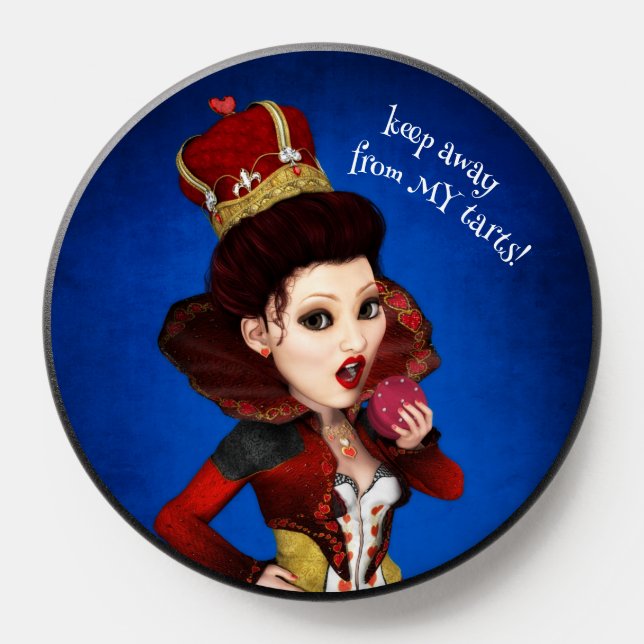 Queen Of Hearts Keep Away From My Tarts PopSocket (Popsocket)