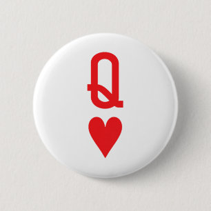 Queen Of Hearts King Of Heart Couple Matching Wome Button