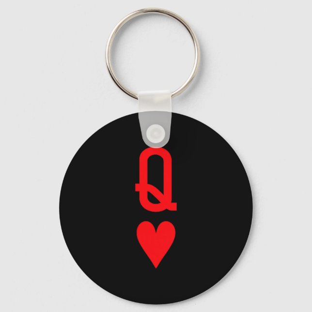 Queen Of Hearts King Of Heart Couple Matching Wome Keychain (Front)