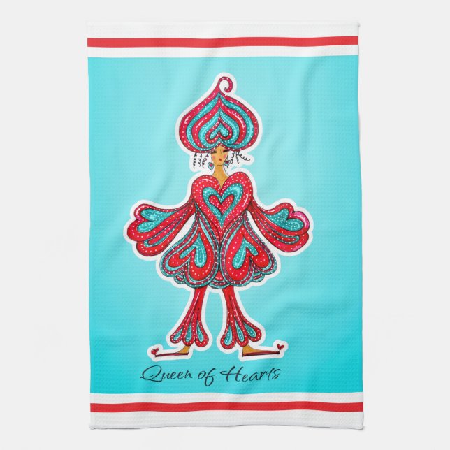 Queen of Hearts  Kitchen Towel (Vertical)